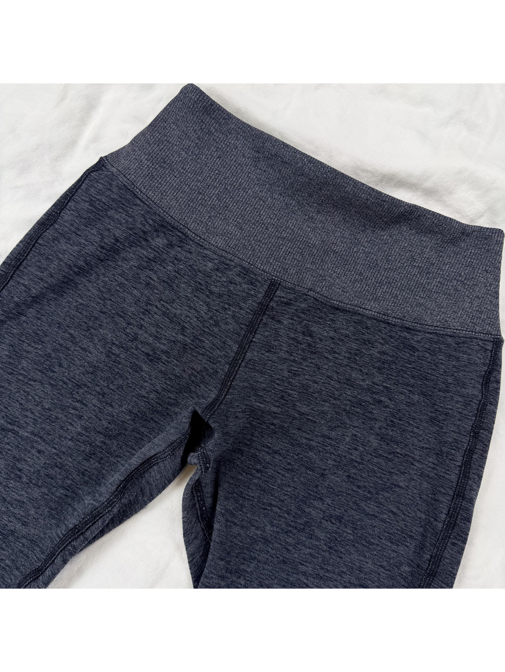 Alo Yoga Alosoft Lounge Leggings Women XS Gray High Waist Ribbed Cuff 7/8